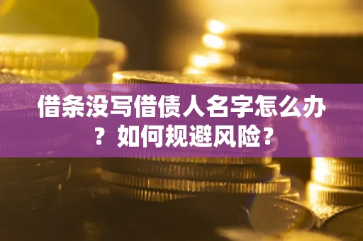 武汉借条没写借债人名字怎么办？如何规避风险？
