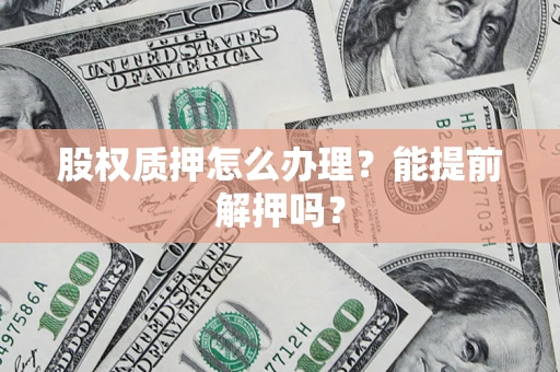 武汉股权质押怎么办理？能提前解押吗？